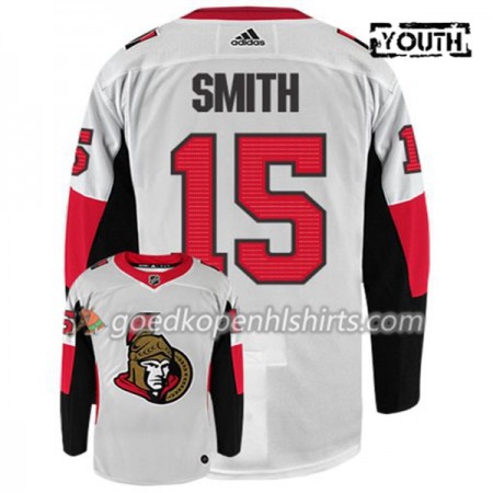 Ottawa Senators ZACK SMITH 15 Adidas Wit Authentic Shirt - Kinderen